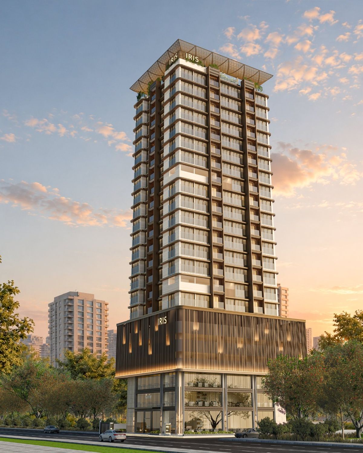 Artist impression of the IRIS tower, south-east elevation